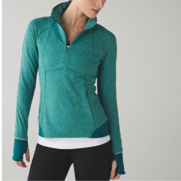 lululemon athletica Tops - Lululemon Runderful Half Zip Hunter Green